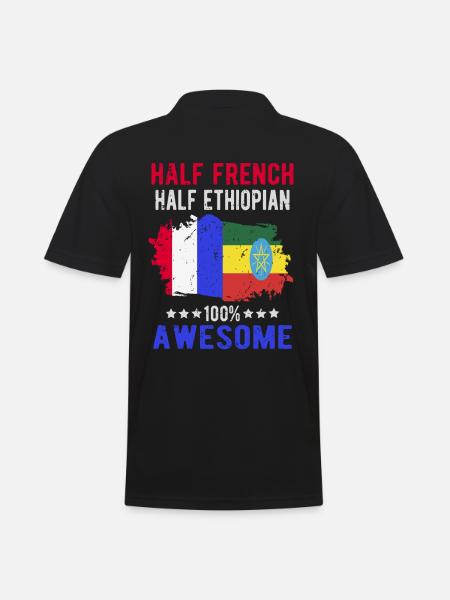 Half French Half Ethiopian - Men's Polo Shirt - black