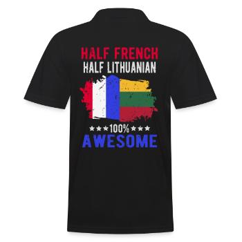 Half French Half Lithuanian - Men's Polo Shirt - black - Back - Kai (181cm)