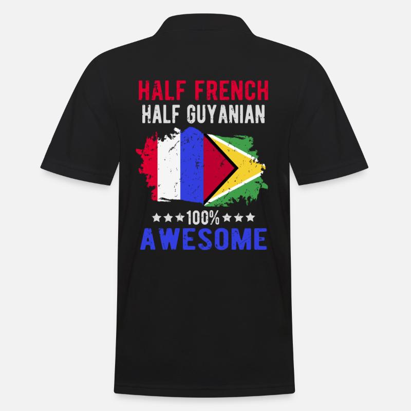 Moitié Français moitié guyanais - Polo Homme - noir