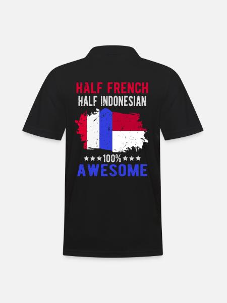 Half French Half Indonesian - Men's Polo Shirt - black