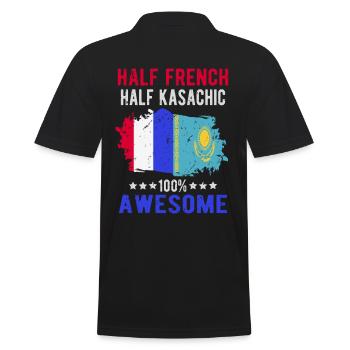 Half French Half Kazakh - Men's Polo Shirt - black - Back - Kai (181cm)