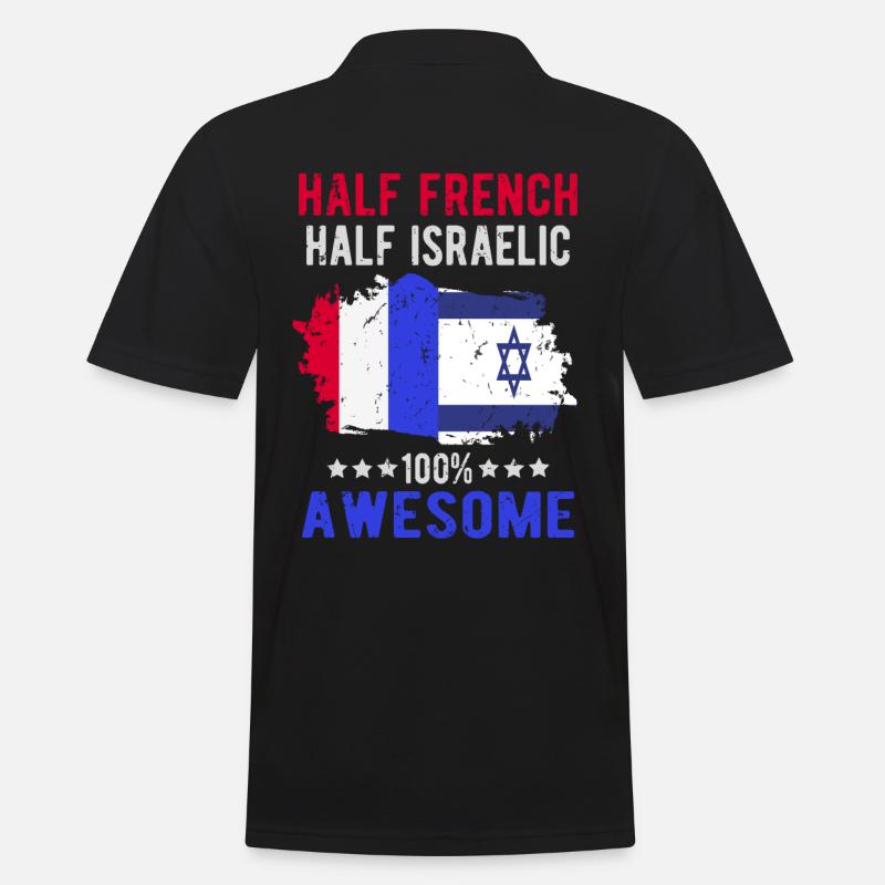 Moitié Français moitié Isreali - Polo Homme - noir