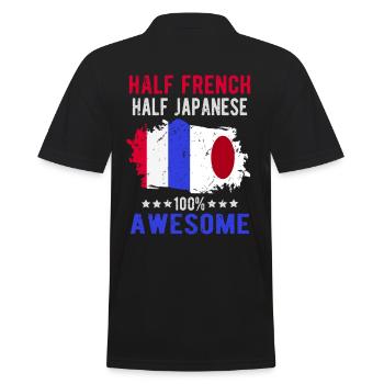 Half French Half Japanese - Men's Polo Shirt - black - Back - Kai (181cm)