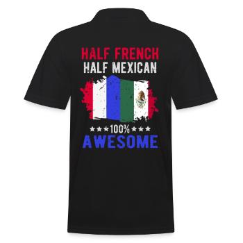 Half French Half Mexican - Men's Polo Shirt - black - Back - Kai (181cm)