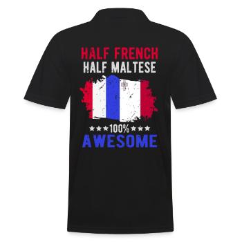Halb Franzose Halb Mateser - Männer Poloshirt - Schwarz - Hinten - Kai (181cm)