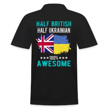 Halb Brite Halb Ukrainer - Männer Poloshirt - Schwarz - Hinten - Kai (181cm)