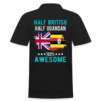 Halb Brite Halb Ugander - Männer Poloshirt - Schwarz - Hinten - Kai (181cm)