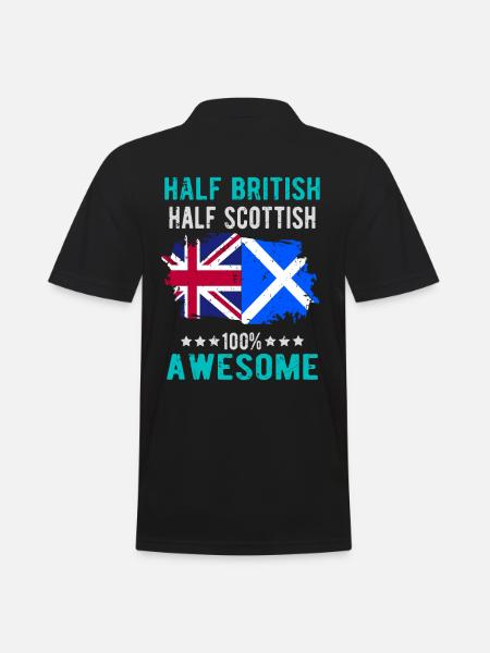 Half British Half Scotsman - Men's Polo Shirt - black