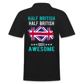 Half British Half British - Men's Polo Shirt - black - Back - Kai (181cm)