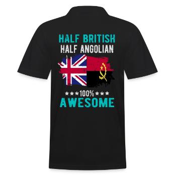 Halb Brite Halb Angolier - Männer Poloshirt - Schwarz - Hinten - Kai (181cm)