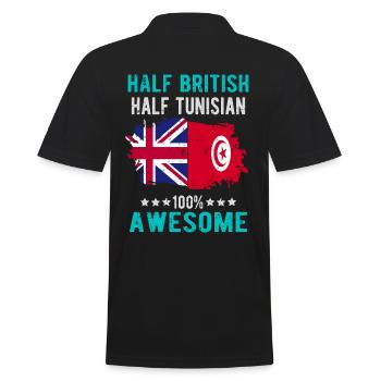 Half British Half Tunisian - Men's Polo Shirt - black - Back - Kai (181cm)