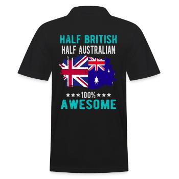 Halb Brite Halb Australier - Männer Poloshirt - Schwarz - Hinten - Kai (181cm)
