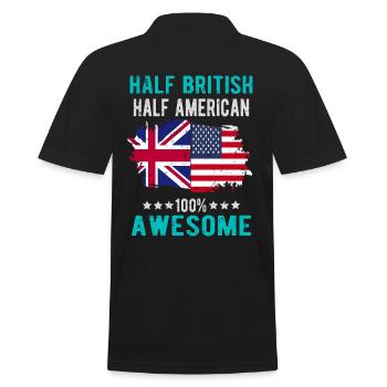 Halb Brite Halb Amerikaner - Männer Poloshirt - Schwarz - Hinten - Kai (181cm)