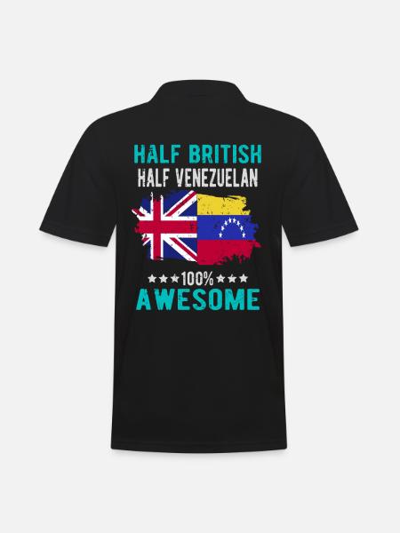 Half British Half Venezuelan - Men's Polo Shirt - black