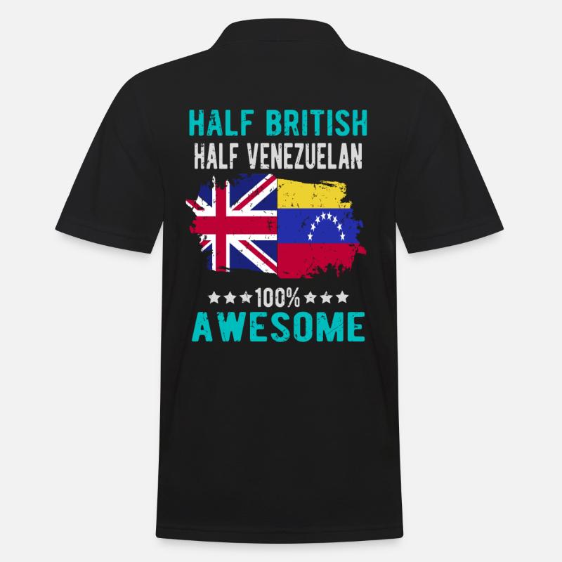 Halb Brite Halb Venezolaner - Männer Poloshirt - Schwarz