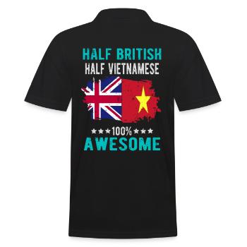 Halb Brite Halb Vietnamese - Männer Poloshirt - Schwarz - Hinten - Kai (181cm)