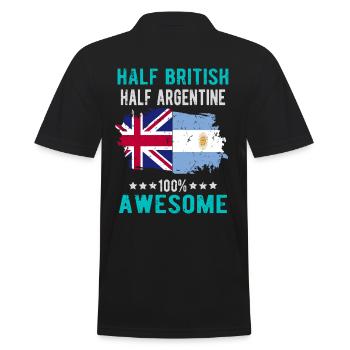 Halb Brite Halb Argentiner - Männer Poloshirt - Schwarz - Hinten - Kai (181cm)