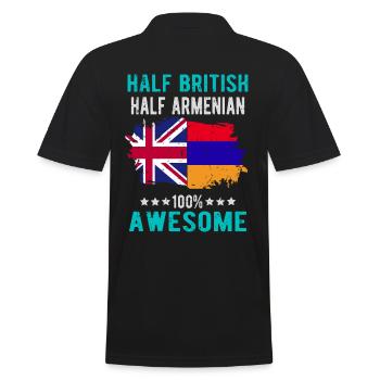Halb Brite Halb Armenier - Männer Poloshirt - Schwarz - Hinten - Kai (181cm)