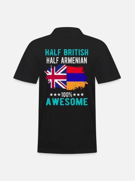 Half British Half Armenian - Men's Polo Shirt - black