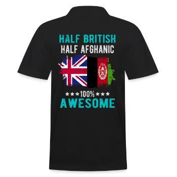 Halb Brite Halb Afghane - Männer Poloshirt - Schwarz - Hinten - Kai (181cm)