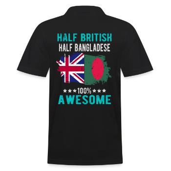 Moitié britannique moitié bangladais - Polo Homme - noir - Dos - Kai (181cm)