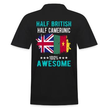 Half British Half Cameroonian - Men's Polo Shirt - black - Back - Kai (181cm)
