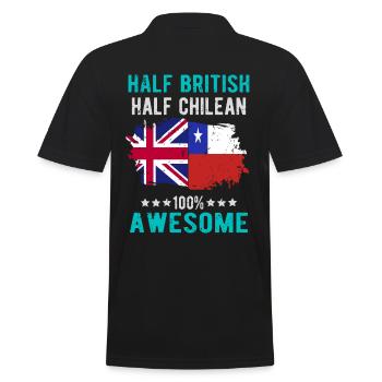 Half British Half Chilean - Men's Polo Shirt - black - Back - Kai (181cm)