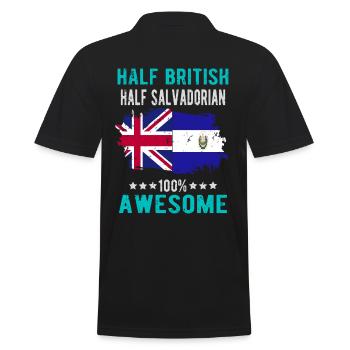 Half British Half Salvadoran - Men's Polo Shirt - black - Back - Kai (181cm)