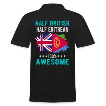 Halb Brite Halb Eritreer - Männer Poloshirt - Schwarz - Hinten - Kai (181cm)