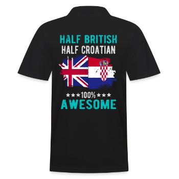 Half British Half Croat - Men's Polo Shirt - black - Back - Kai (181cm)