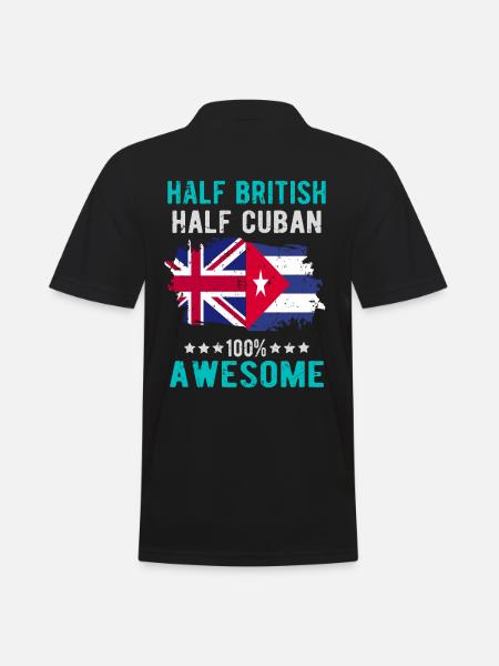 Half British Half Cuban - Men's Polo Shirt - black