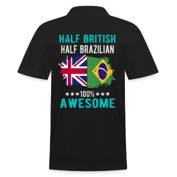 Half British Half Brazilian - Men's Polo Shirt - black - Back - Kai (181cm)