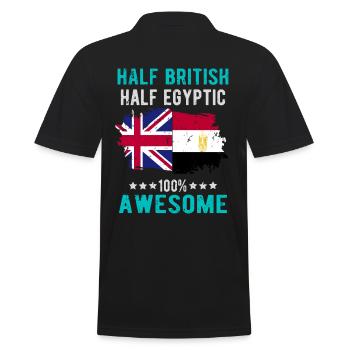 Half British Half Egyptian - Men's Polo Shirt - black - Back - Kai (181cm)
