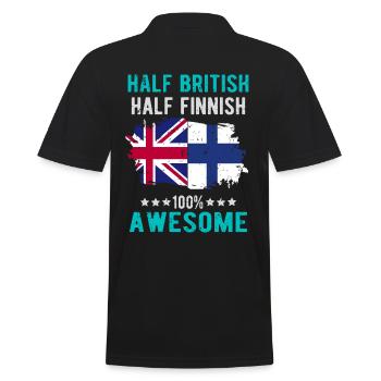 Halb Brite Halb Finne - Männer Poloshirt - Schwarz - Hinten - Kai (181cm)