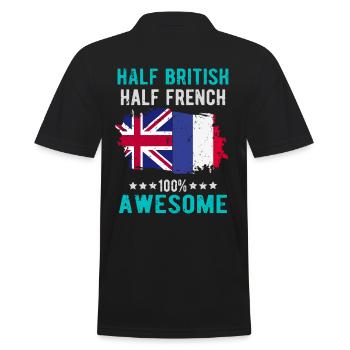 Halb Brite Halb Brite - Männer Poloshirt - Schwarz - Hinten - Kai (181cm)