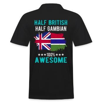Half British Half Gambian - Men's Polo Shirt - black - Back - Kai (181cm)