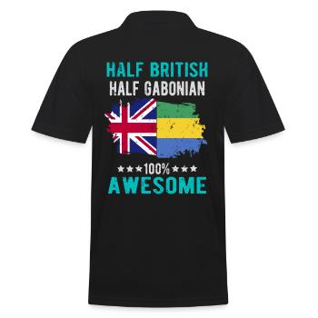 Half British Half Gabonese - Men's Polo Shirt - black - Back - Kai (181cm)