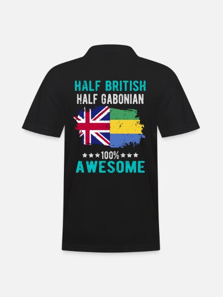 Half British Half Gabonese - Men's Polo Shirt - black