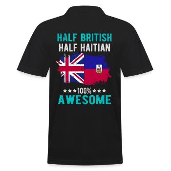 Halb Brite Halb Haitianer - Männer Poloshirt - Schwarz - Hinten - Kai (181cm)