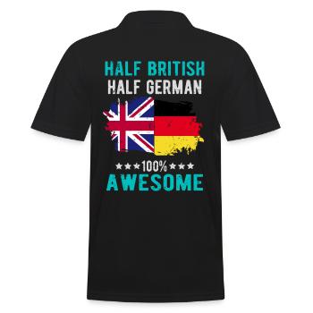 Halb Brite Halb Deutscher - Männer Poloshirt - Schwarz - Hinten - Kai (181cm)