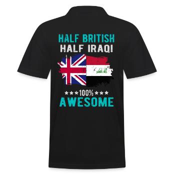 Halb Brite Halb Iraki - Männer Poloshirt - Schwarz - Hinten - Kai (181cm)
