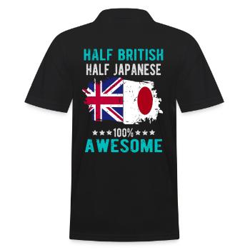 Halb Brite Halb Japaner - Männer Poloshirt - Schwarz - Hinten - Kai (181cm)