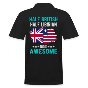 Half British Half Libyan - Men's Polo Shirt - black - Back - Kai (181cm)