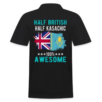 Half British Half Kazakh - Men's Polo Shirt - black - Back - Kai (181cm)