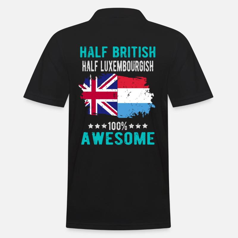 Half British Half Luxembourger - Men's Polo Shirt - black