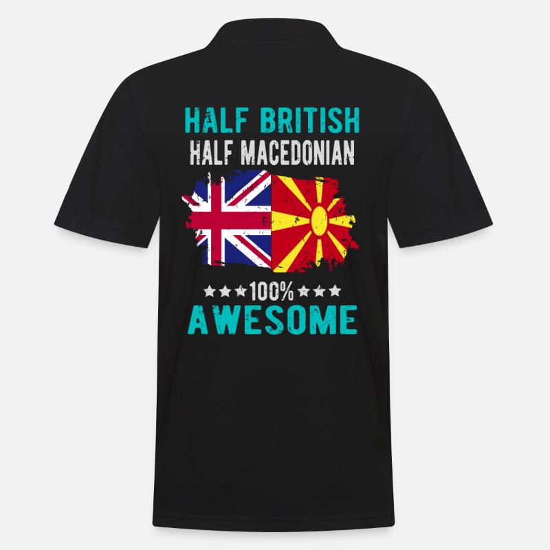 Half British Half Macedonian - Men's Polo Shirt - black