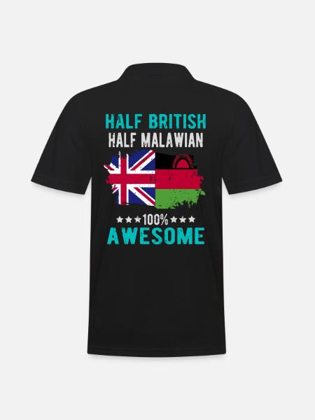Half British Half Malawi - Men's Polo Shirt - black