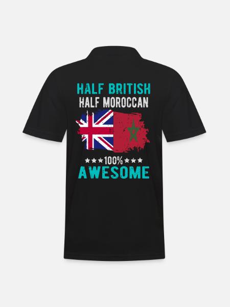 Half British Half Moroccan - Men's Polo Shirt - black