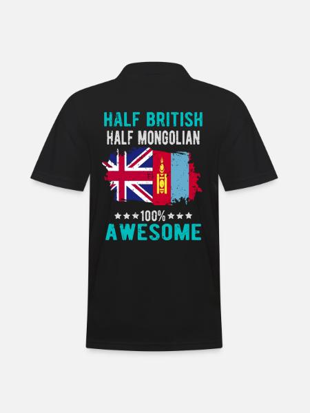 Half British Half Mongol - Men's Polo Shirt - black