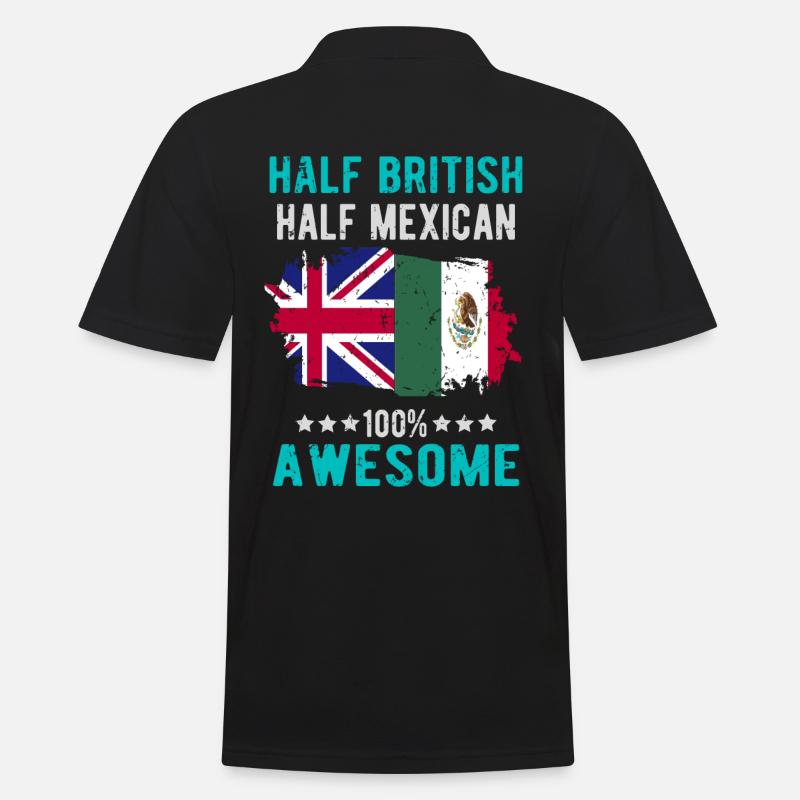 Half British Half Mexican - Men's Polo Shirt - black